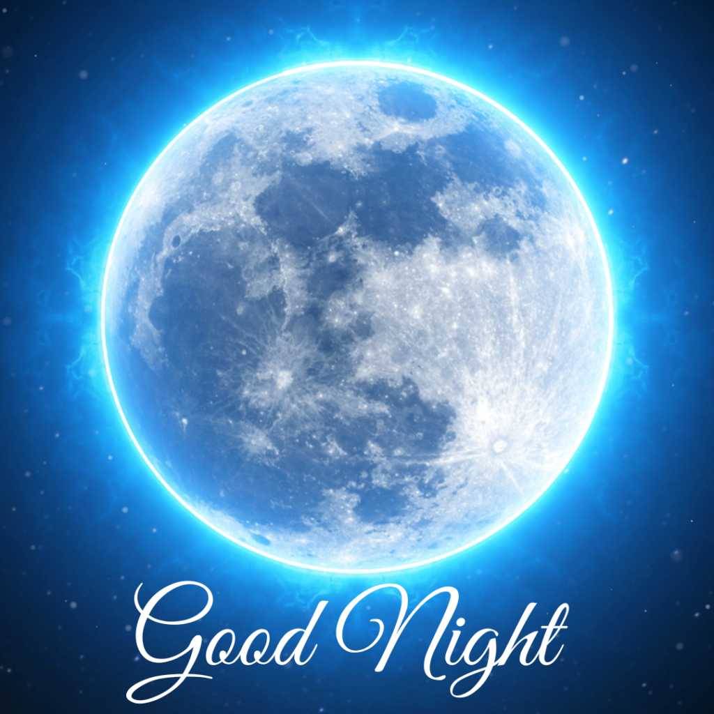 Good Night Images: The Perfect Way to Say Sleep Well 2 Beautiful close full clear sky blue Moon good night photo